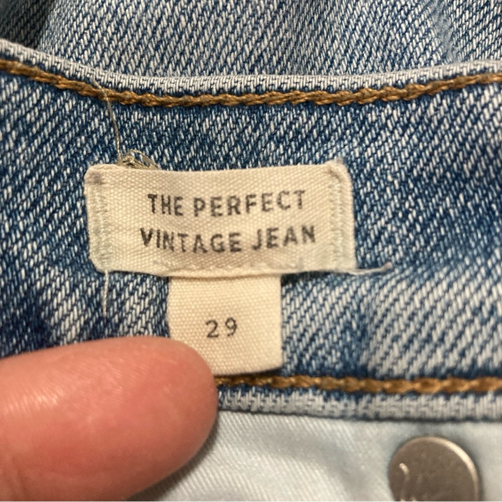 Madewell Distressed Perfect Vintage Jeans 29 Cardine Light Wash Ripped Knee - Picture 8 of 16